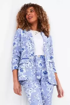 Statement Floral Print Single Breasted Suit Blazer