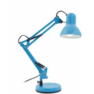 Premier Housewares Blue Metal Desk Lamp