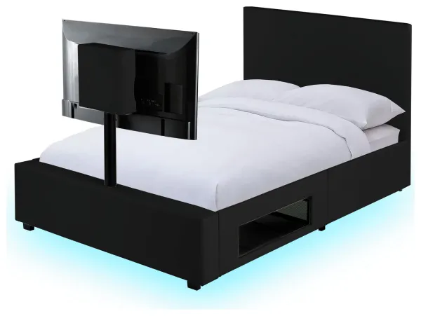 X Rocker Living Ava Small Double TV Gaming Bed Frame - Black