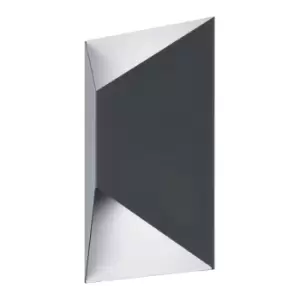 IP44 Outdoor Wall Light Anthracite & White Trapeze 2.5W Built in LED