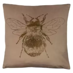 Evans Lichfield Nectar Bee Cushion Cover (43cm x 43cm) (Biscuit Beige)