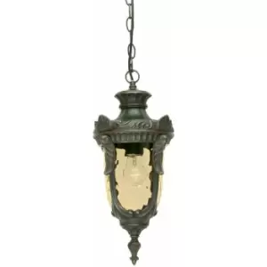 Loops - Outdoor IP44 1 Bulb Chain Lantern Old Bronze LED E27 100W