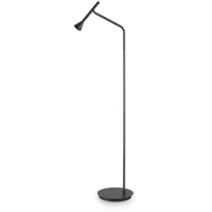 Ideal Lux Diesis LED Reading Task Floor Lamp Black 3000K