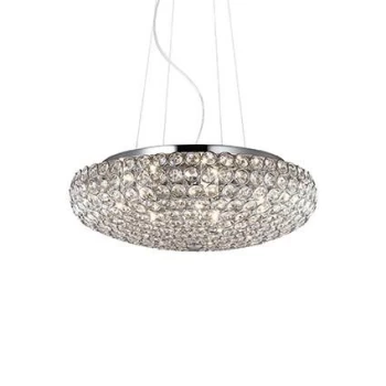 King 7 Light Small Ceiling Pendant Chrome, G9