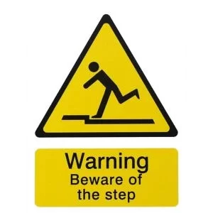 The House Nameplate Company Danger Beware Of Step Self-Adhesive Labels, (H)200mm (W)150mm