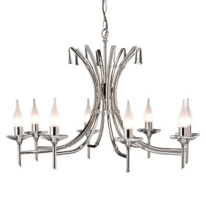 8 Light Chandelier Polished Nickel Finish, G9