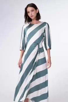 Getson Humbug Stripe Midi Dress, Myrtle Stripe / 14