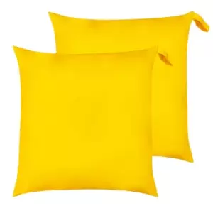 Plain Large 70cm Outdoor Floor Twin Pack Cushion Yellow