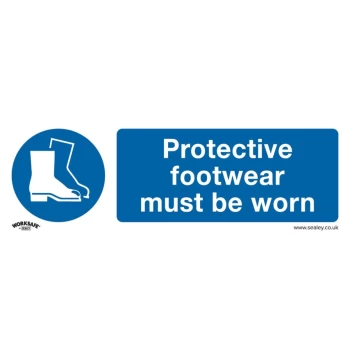 Safety Sign-Protective Footwear Must Be Worn - Self-Adhesive - Pack of 10