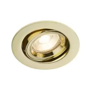 Knightsbridge GU10 Brass Recessed Tilt Twist & Lock Downlight, 230V