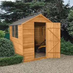 Forest Garden 8X6 Apex Dip Treated Overlap Golden Brown Wooden Shed With Floor