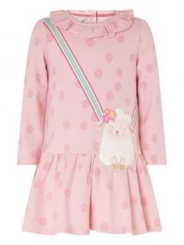 Monsoon Baby Girls S.E.W. Cute Sheep Sweat Dress - Pink, Size 18-24 Months