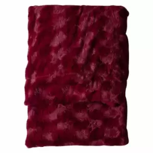 Crossland Grove Stella Fur Throw Claret 1400x1800mm