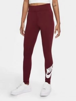 Nike NSW Leg-A-See Futura Leggings - Dark Beetroot, Dark Beetroot, Size L, Women