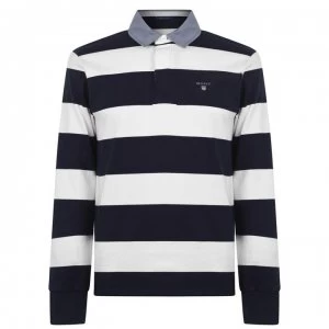 Gant Gant Stripe Rugby Polo Shirt - Navy/White 113