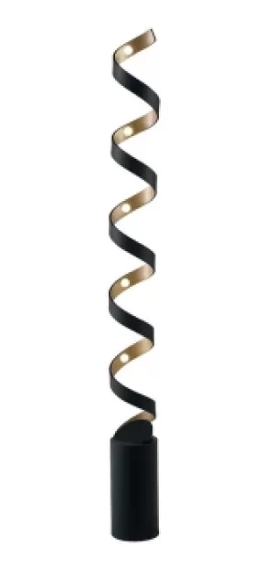 HELIX LED Swirl Floor Lamp Black, Gold 2400lm 4000K 14.5x152cm