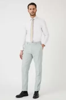 Mens Slim Fit Khaki Linen Suit Trousers