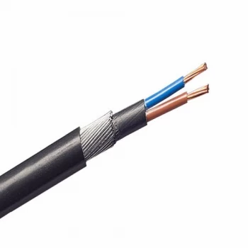 Zexum 16mm 2 Core 96A Brown Blue 6942X Steel Wire Armoured SWA Outdoor Mains Power Cable - 5 Meter