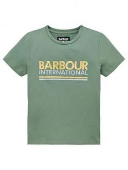 Barbour International Girls Distance Logo Short Sleeve T-Shirt - Green