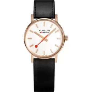 Mondaine EVO2 Quartz White Dial Brown Leather Strap Ladies Watch MSE.30112.LB