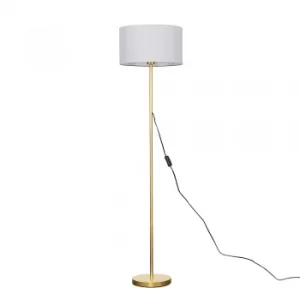 Charlie Gold Floor Lamp with Large Cool Grey Reni Shade