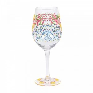 Rose Henna Wine Glass