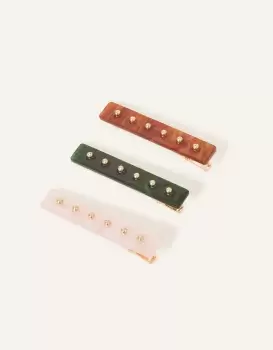 Accessorize Womens Stud Resin Salon Clips Set of Three