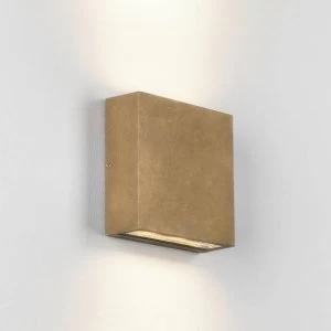 LED 1 Light Outdoor Up Down Wall Light Antique Brass IP54