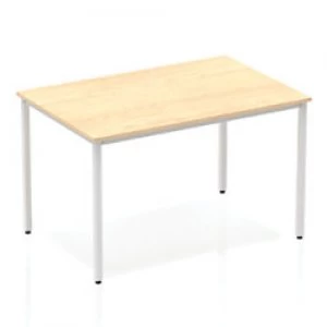 Impulse Straight Table 1200 Maple Box Frame Leg Silver