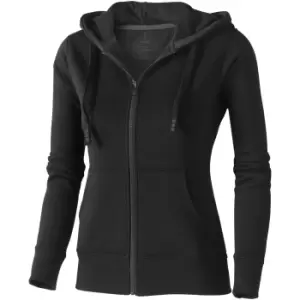 Elevate Womens/Ladies Arora Hooded Full Zip Sweater (S) (Solid Black)