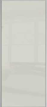 Wickes Sliding Wardrobe Door Silver Framed Single Panel Soft White Glass - 2220 x 762mm