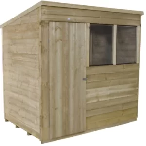 7x5ft Forest Natural Timber Overlap Pent Pressure Treated Wooden Shed