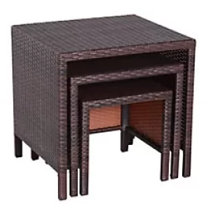 Outsunny Rattan Tea Table Set 867-030 Brown