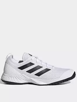 adidas Courtflash Tennis Shoes, White/Black, Size 9.5, Men