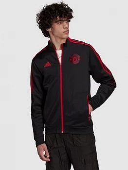 adidas Manchester United 21/22 Anthem Jacket - Black, Size S, Men