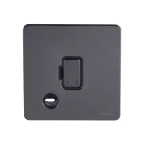 Schneider USFP 13A Unswitched Fused Spur & Flex Outlet Black Insert Black Nickel - GU5403BBN