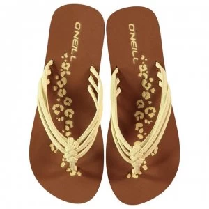 ONeill Ditsy Flip Flops Ladies - Vanilla