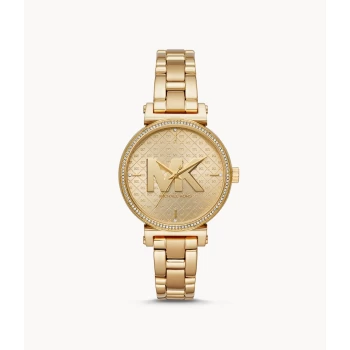 Michael Kors Womens Sofie Three-Hand Gold-Tone Stainless Steel Watch - Gold