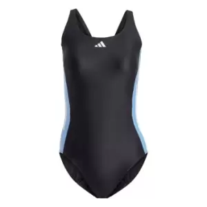 adidas 3-Stripes Colorblock Swimsuit Womens - Black / Blue Fusion / White