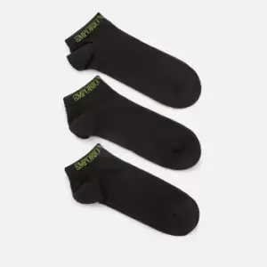 Emporio Armani Three-Pack Cotton-Blend Ankle Socks - S/M