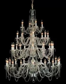 Modra 40 Light Polished Chrome Crystal Multi Arm Chandelier