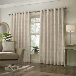 Paoletti Horto Eyelet Curtains (66in x 72in) (Natural) - Natural