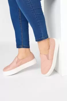 Extra Wide Fit Quilted Slip-On Trainers