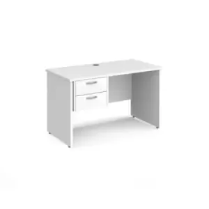 Office Desk Rectangular Desk 1200mm With Pedestal White Top And Panel End Leg 600mm Depth Maestro 25