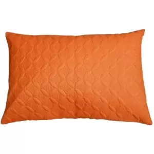 Ultrasonic Orange Quilted Embossed Cushion Cover, 50 x 75cm - Orange - Orange - Homescapes