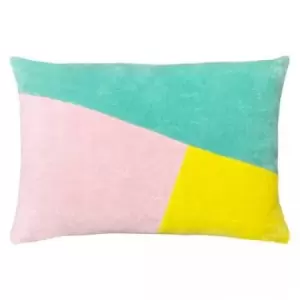 Furn Morella Abstract Cushion Cover (One Size) (Mint/Pink/Lemon Yellow)