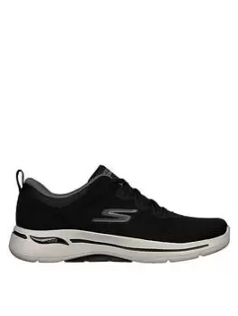 Skechers Go Walk Arch Fit Trainer, Black/Grey, Size 7, Men