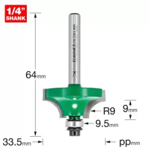 Trend CRAFTPRO Bearing Guided Shoulder Profile Router Cutter 33.5mm 9mm 1/4"