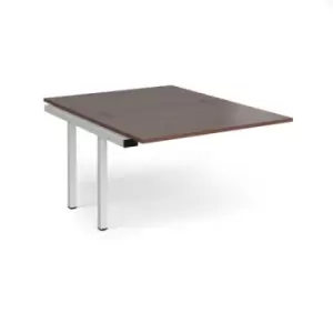 Bench Desk Add On 2 Person Rectangular Desks 1200mm Walnut Tops With White Frames 1600mm Depth Connex