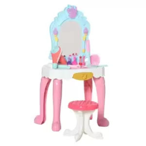 Homcom 20 Pcs Kids Dressing Table Set With Beauty Kit Music Light For 3-6 Year